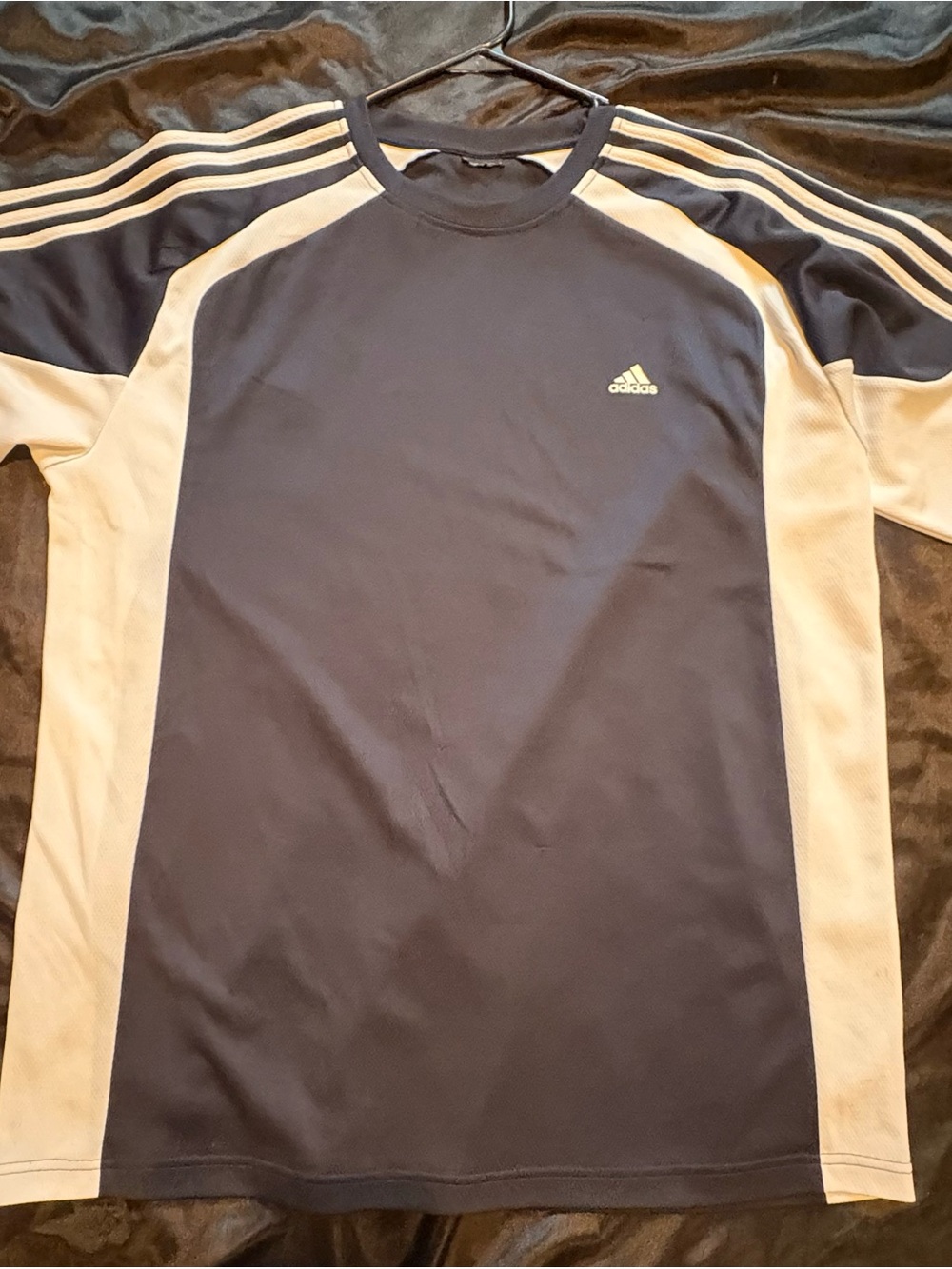 Adidas Navy & White Athletic Long Sleeve Shirt Clima-lite Men’s XL